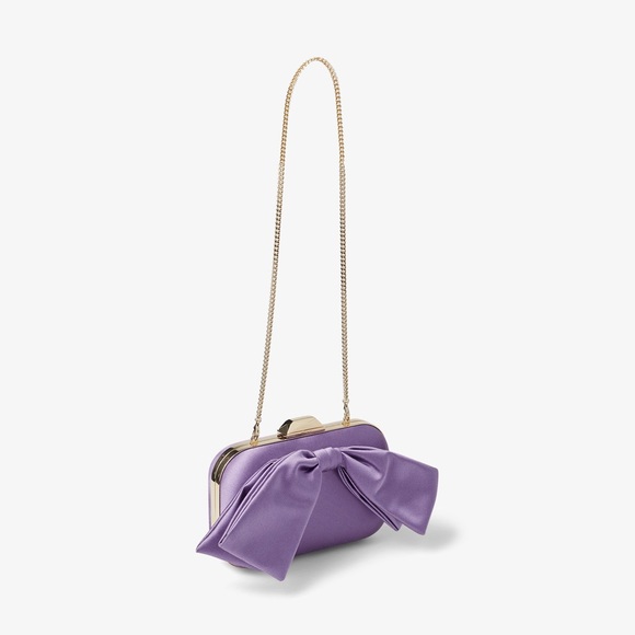 JIMMY CHOO Cloud Bow-Detail Clutch Bag - Lilac Purple $2,295 - Picture 1 of 16